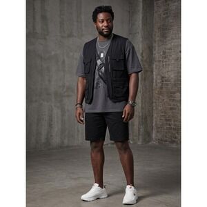 Plugg Mens Black Chino‎ Shorts Cotton Casual Everyday Size 34